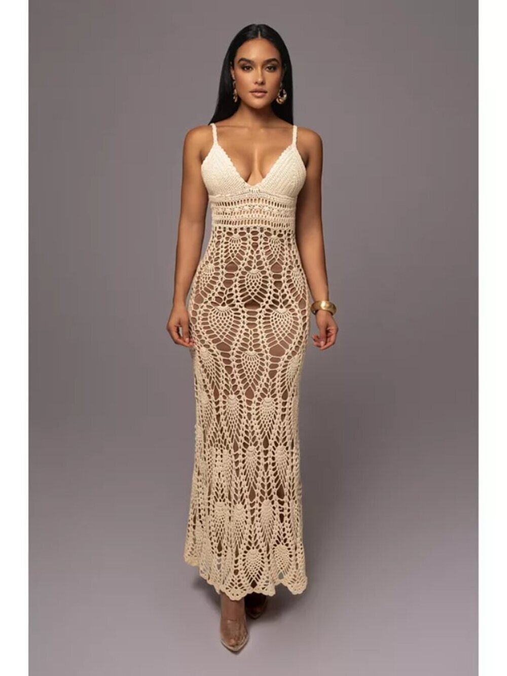 JLuxlabel Great Escape Crochet Maxi Dress. Sz: M